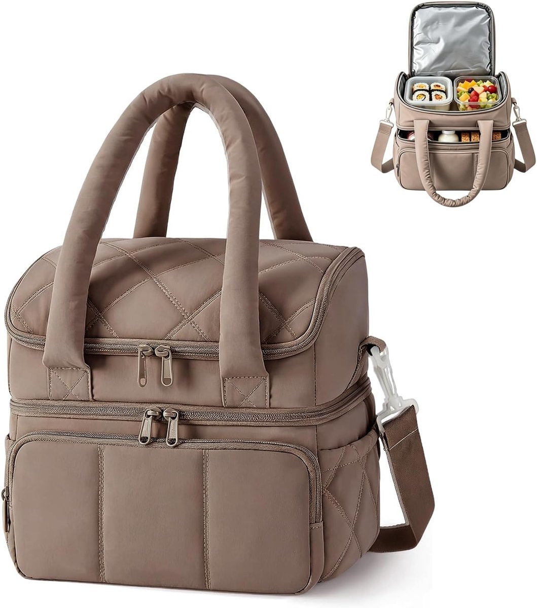 Lunchtas voor Dames - Geïsoleerd en Lekvrij - Dual Compartment Design - Ideaal voor Werk en Picknicks - ShopVlot