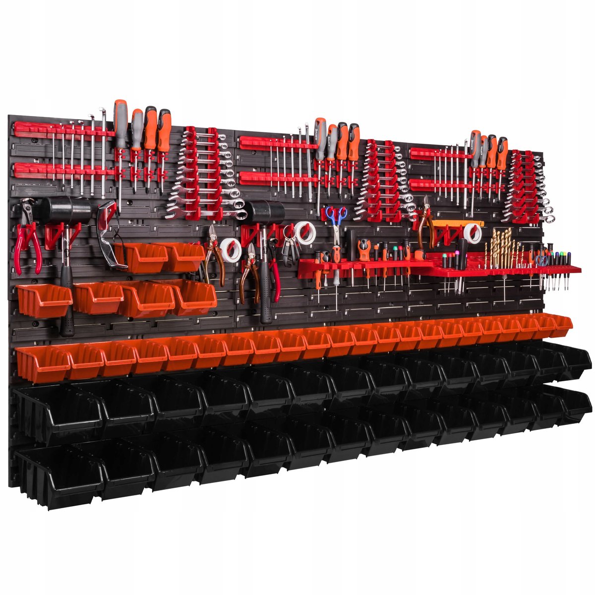 Gereedschapsbord 172x78cm met 56 Bakjes, Wandpaneel Garage