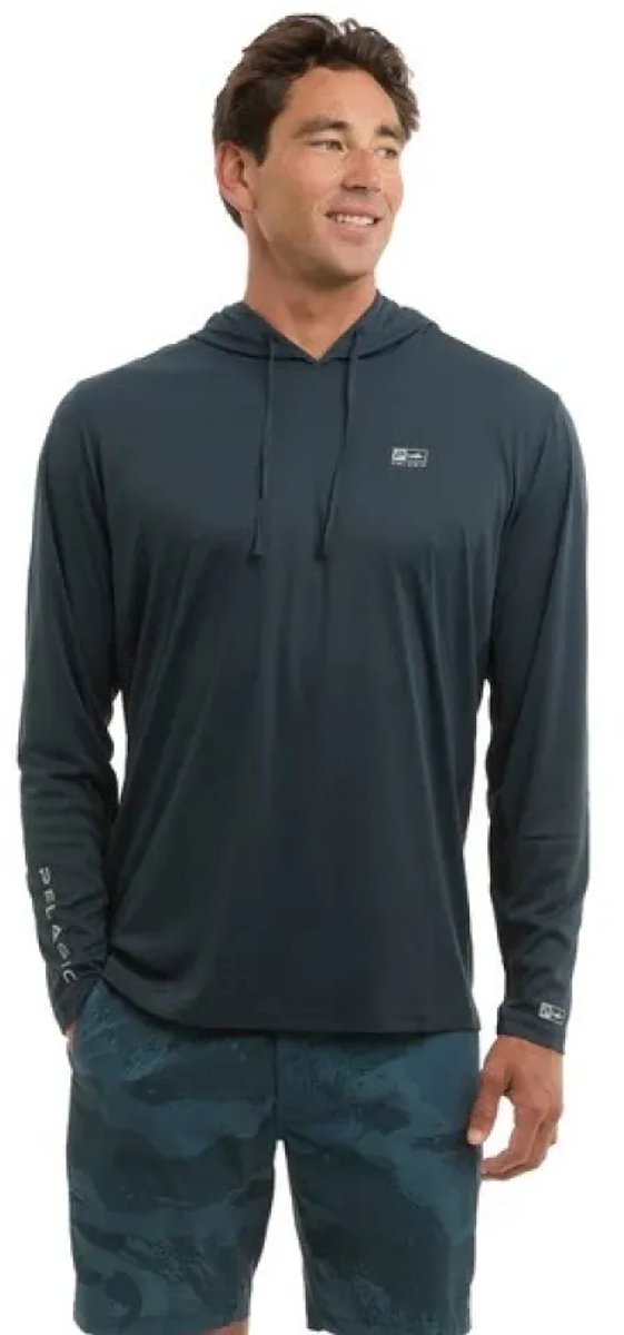 Pelagic Vaportek Solid Uv-hoodie Met Lange Mouwen Blauw L Man