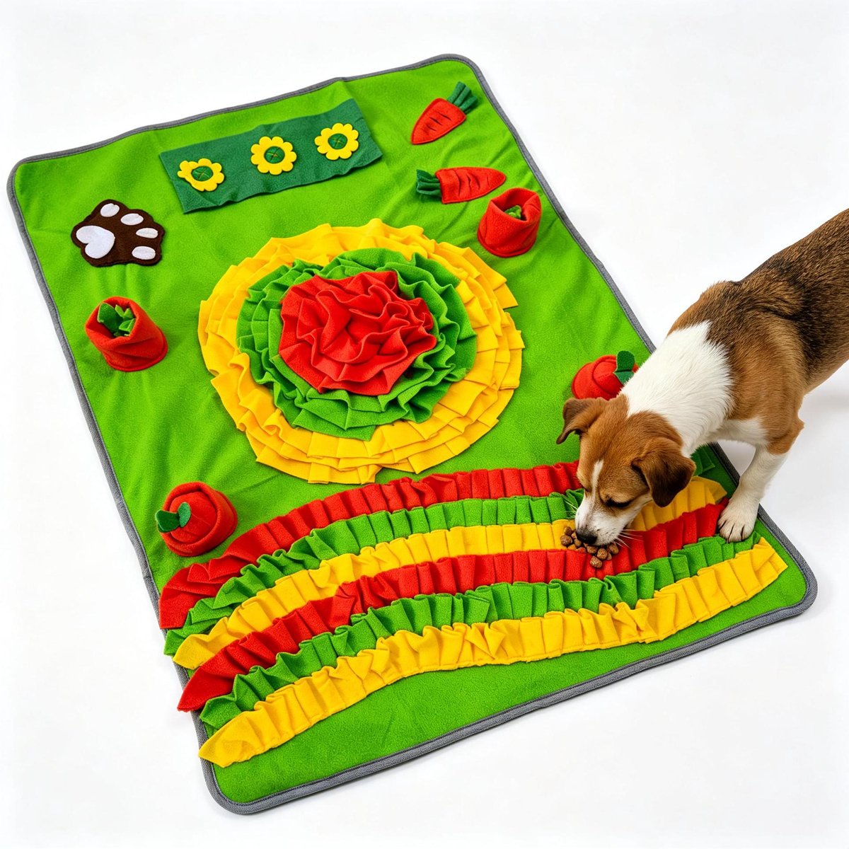 Snuffelmat voor huisdieren, speelmat voor huisdieren, slowfoodmat voor huisdieren, speelgoed voor huisdieren, training voor huisdieren, honden en katten, kleur，Model Z 102 * 71cm