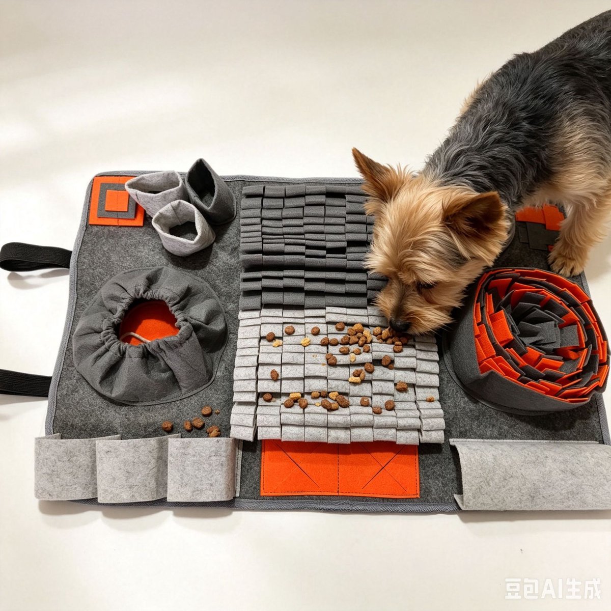 Snuffelmat voor huisdieren, speelmat voor huisdieren, slowfoodmat voor huisdieren, speelgoed voor huisdieren, training voor huisdieren, honden en katten, kleur，Model K 66*44cm