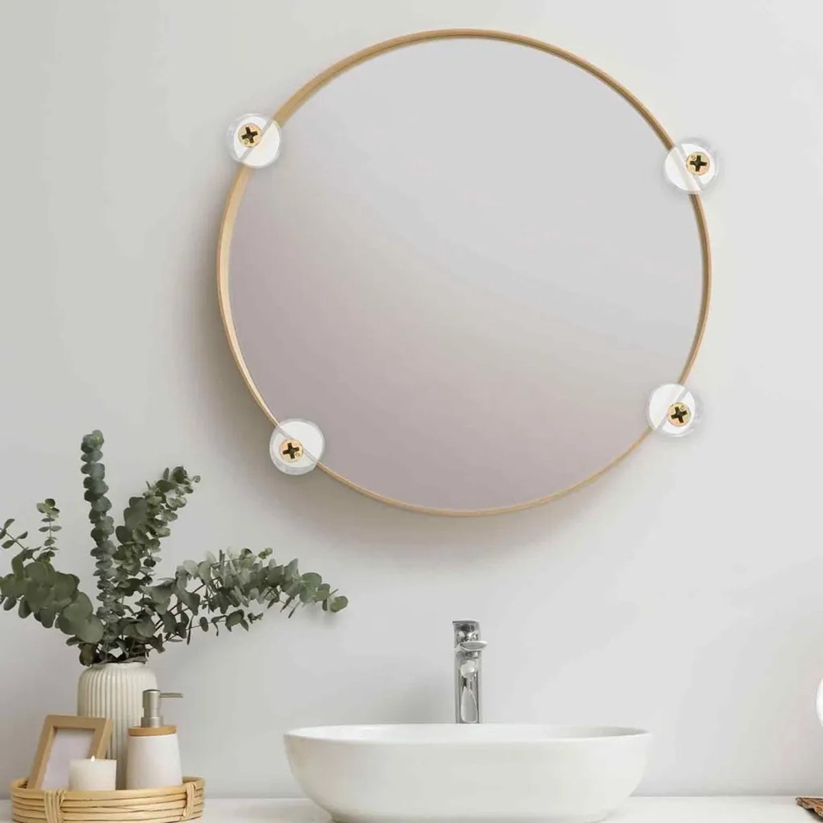 Bevestigingsclipset Geschikt voor glas, spiegelbevestigingsclips, 13 mm diaGeschikt Geschikt voorer, Geschikt voor deuren en ramen, 22 stuks per verpakking