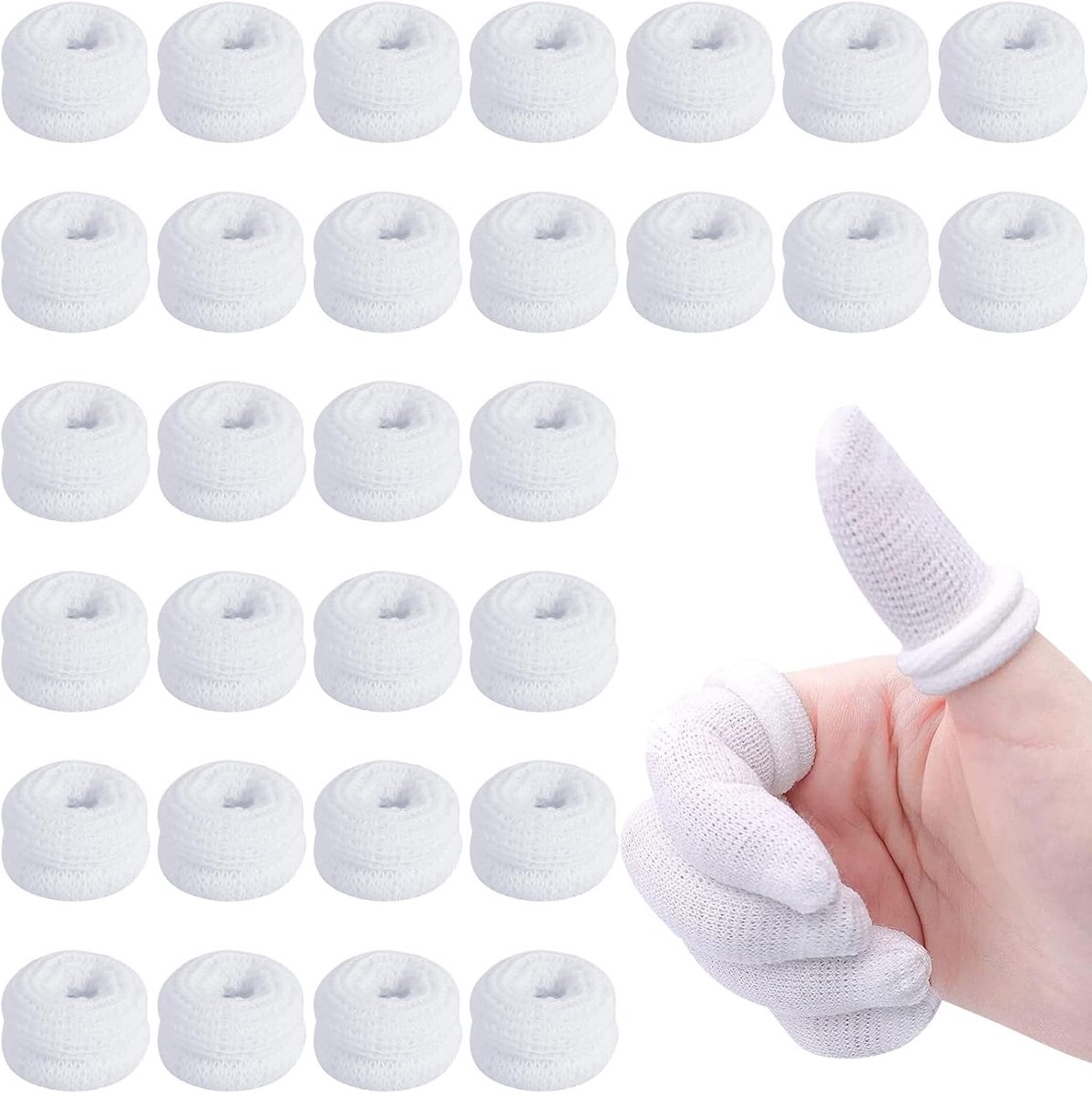 Vingerverbanden 30 Stuks - Witte Vingerbescherming - Vingertopbeschermer voor Werk en Keuken - Beschermt Vingers bij Verwondingen