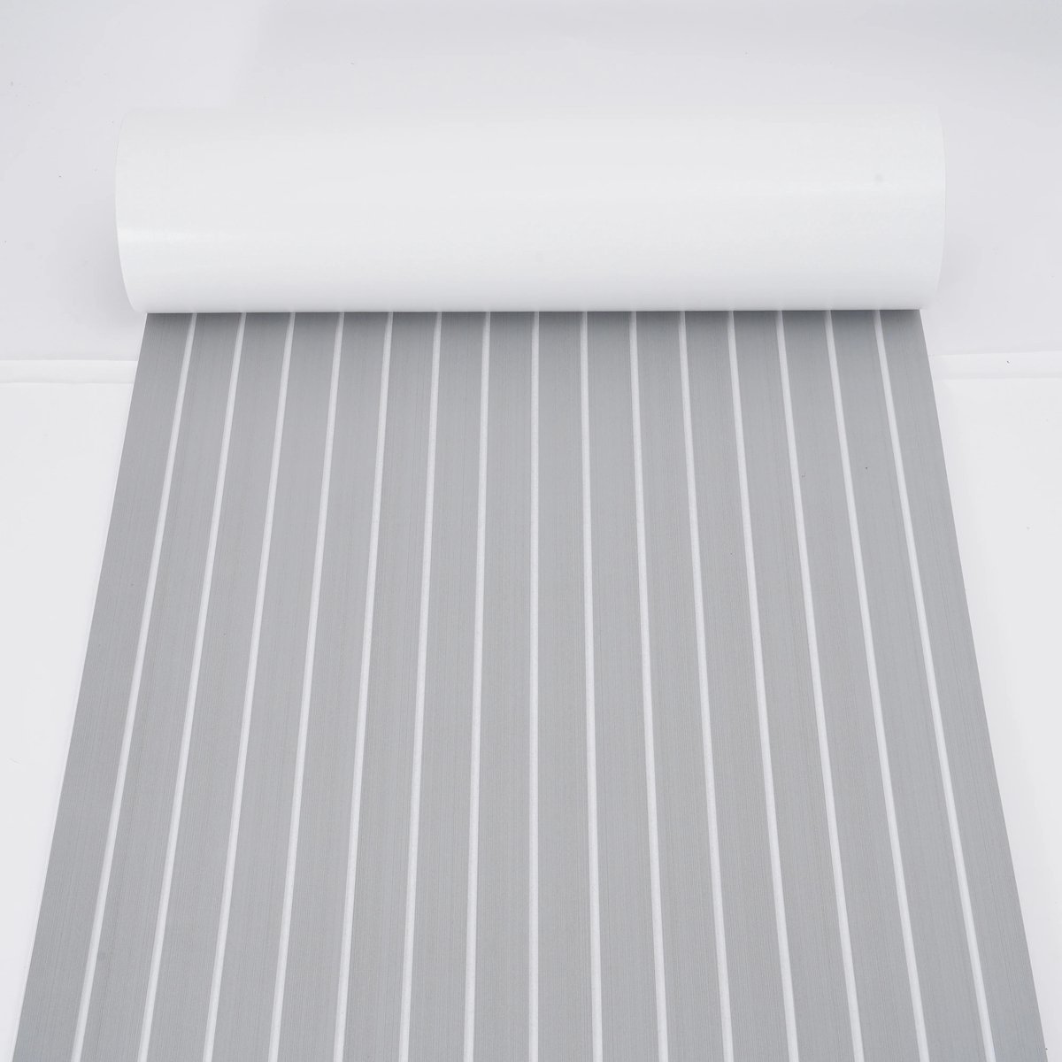 Velori EVA Bootdekmat - Zelfklevende Bootvloer - Jachtvloer - Antislip Vloermat - Teakhoutlook - Waterdicht - Snijbaar - 240 x 90 cm - 6 mm - Grijs