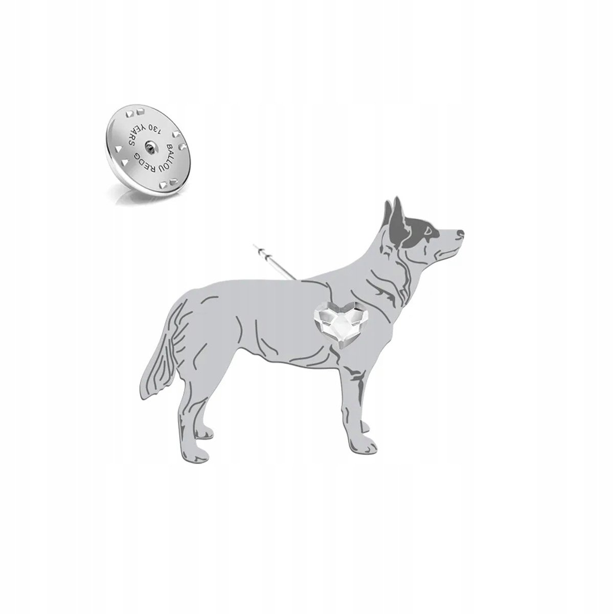 Zilveren Broche Australian Cattle Dog 925 - Uniek Cadeau