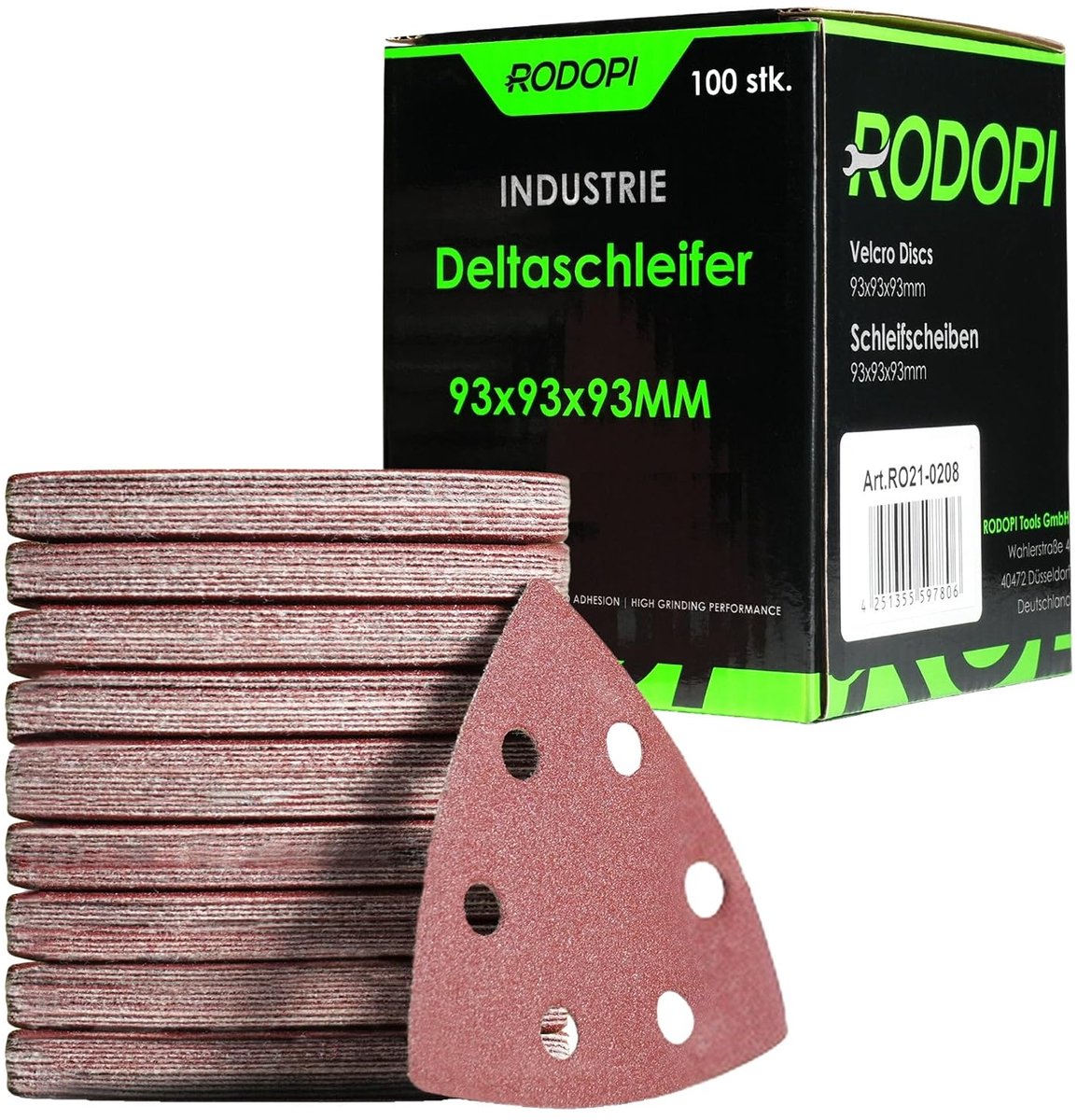 Delta schuurpapier 93 x 93 mm - korrel 40-320 - zirconium corundum - lange levensduur - ShopVlot