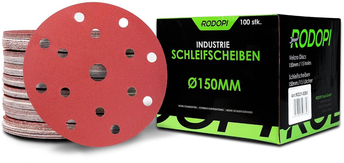 Schuurpapier 150 mm - Zirconium corundum - 15 gaten - Voor langdurige slijpresultaten - ShopVlot