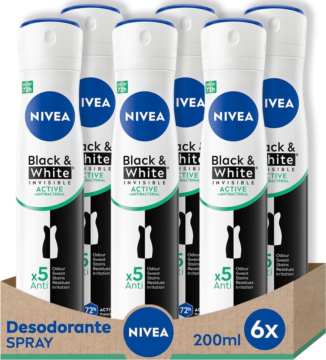 Nivea Invisible Spray for Black & White Active 200ml