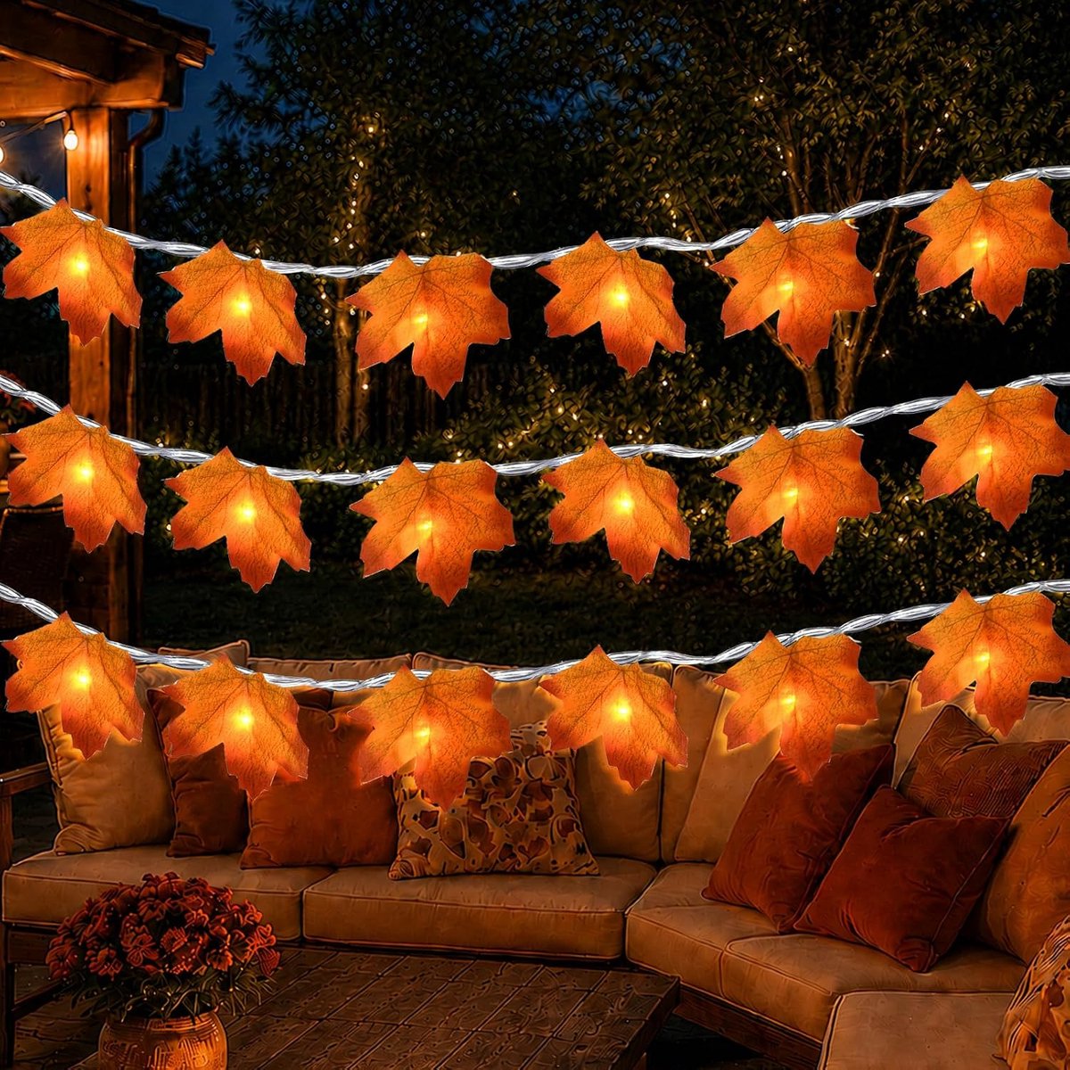 Lichtsnoer 3 m - esdoornbladeren - 20 leds - sfeervolle herfstdecoratie - ShopVlot