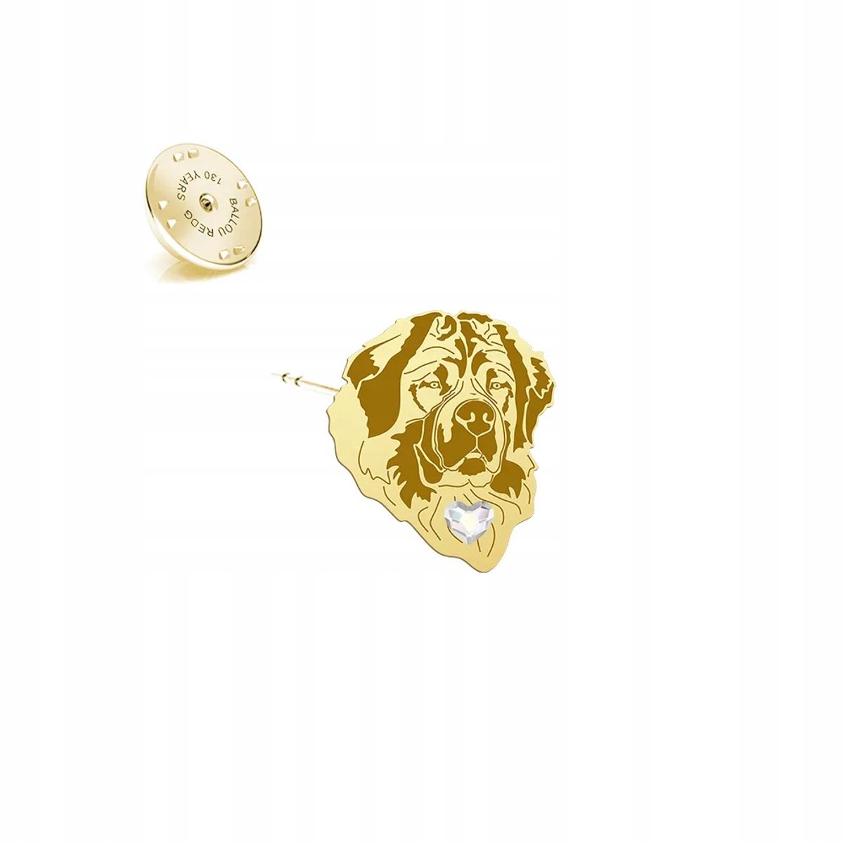 Vergulde Broche Moskovische Wachthond Zilver 925 Sieraden
