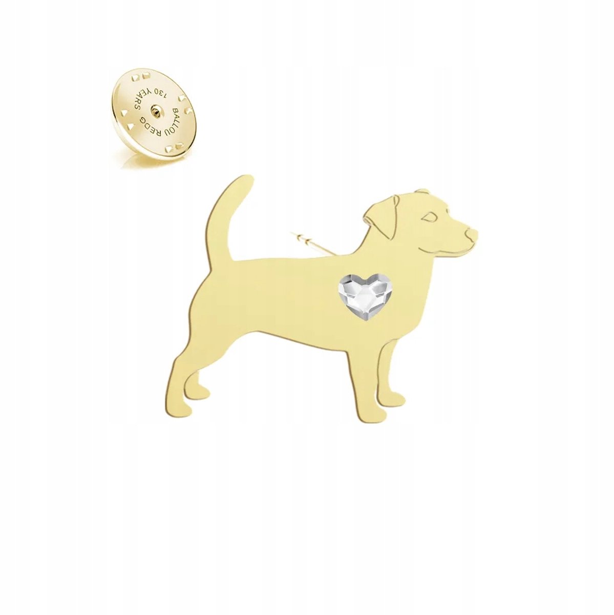 Gouden Jack Russell Terrier-broche - 925 zilver, 24k goud
