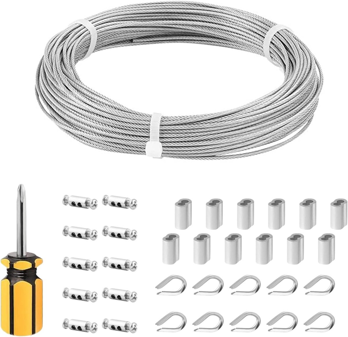 Roestvrijstalen kabel 30 m - 2 mm gelamineerd - duurzaam en sterk - ideaal voor bevestigingen - ShopVlot
