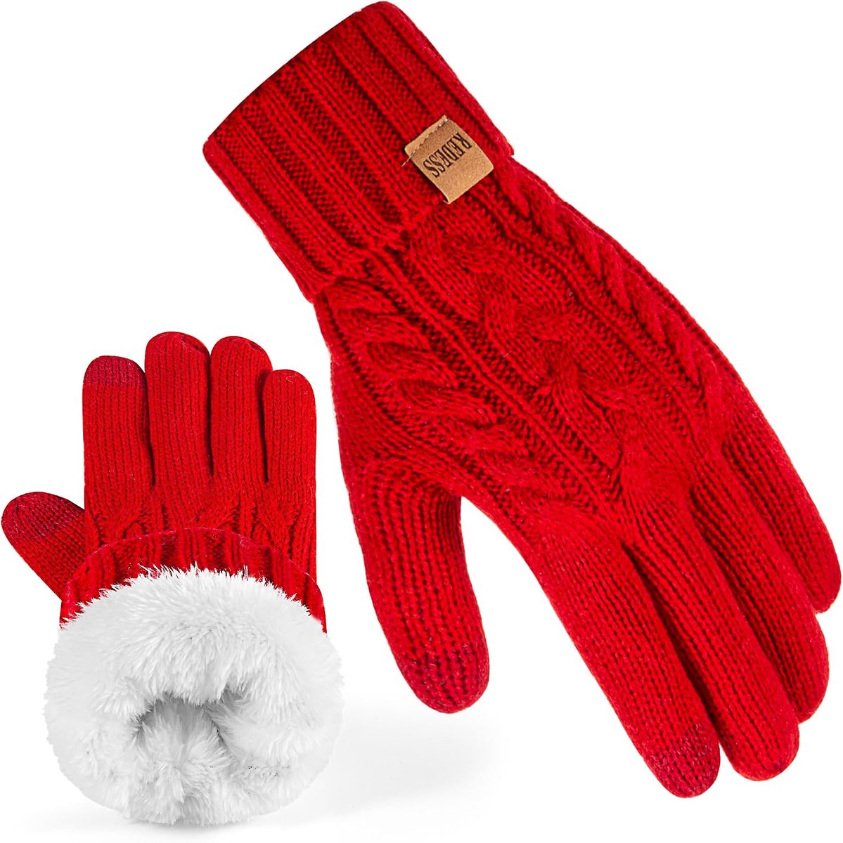 Winterhandschoenen voor vrouwen - Thermisch warm - Gebreid met fleece voering - Ideaal voor koude dagen - ShopVlot