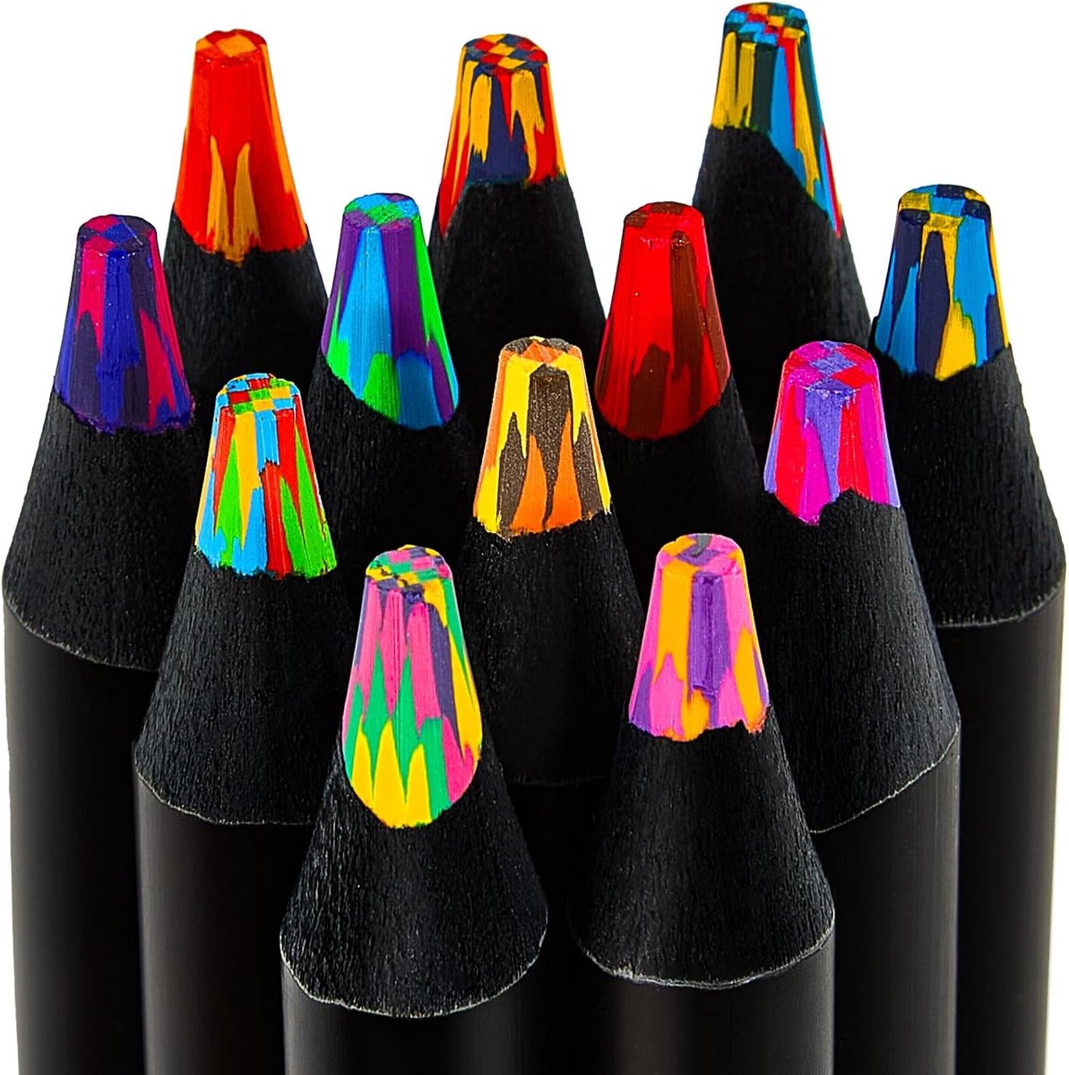 Claoner 12 kinderen regenboogpotloden - kunstartikelen - Halloween kerstkousen vulling - verjaardagscadeaus