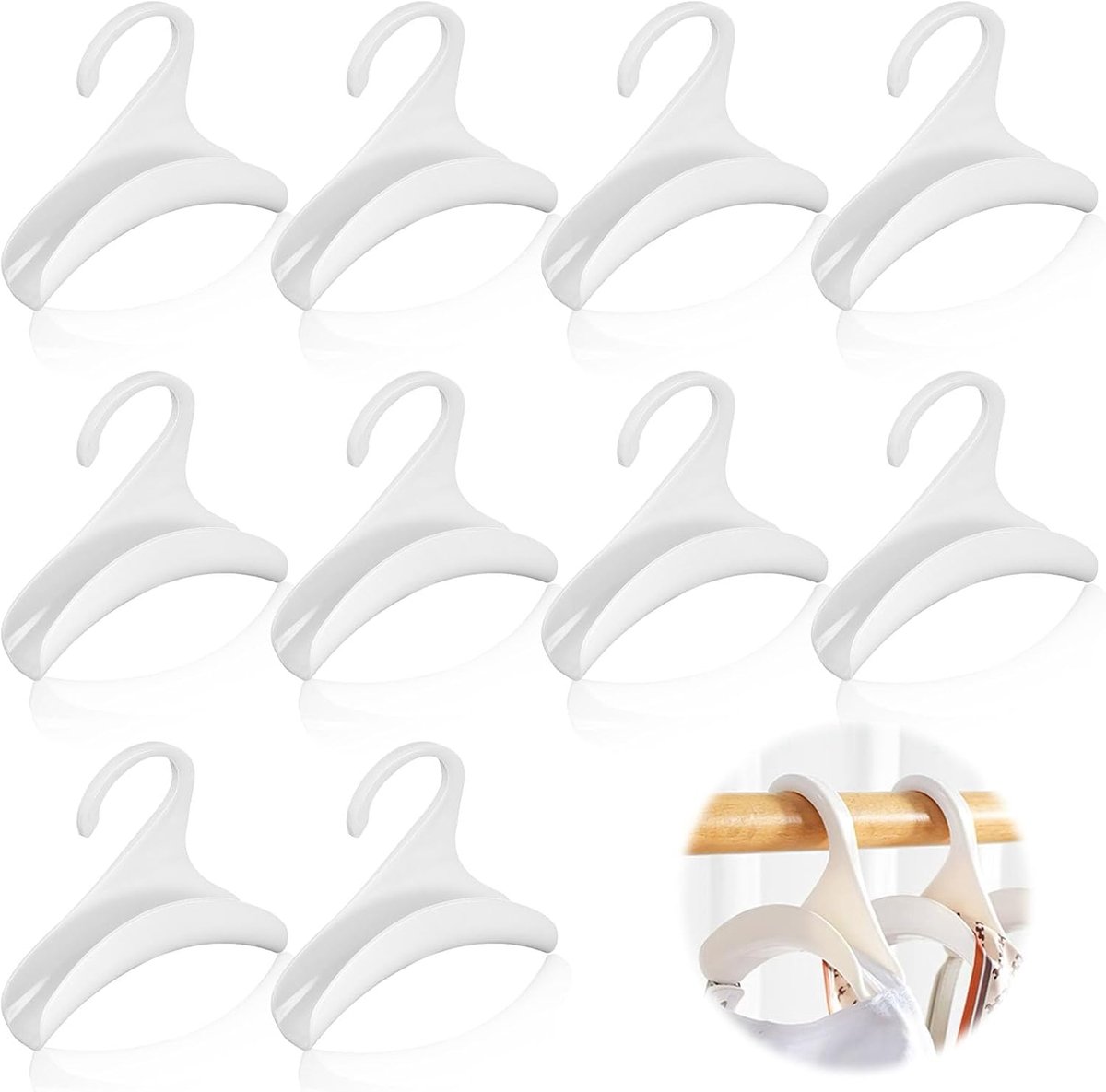 10 stuks handtassenhangers, haken, kledinghaken, PP-handtashaken, handtassenhouder, kledingkast, hoedenstandaard - ShopVlot