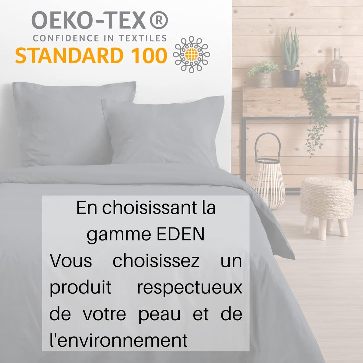 STOF Eden Dekbedovertrek - 240 x 220 cm - 100% Katoen - Leigrijs
