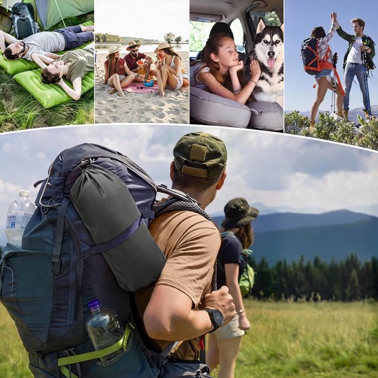 Slaapmat Opblaasbaar 2 Persoons - Zelfopblazend Campingmat - Luchtbedmat - 195x120cm - 40D Nylon - Voetpomp Inbegrepen - Honingraat Airbags - Lichtgewicht - 200 kg Draagkracht - Voor Kamperen & Wandelen — afbeelding 5