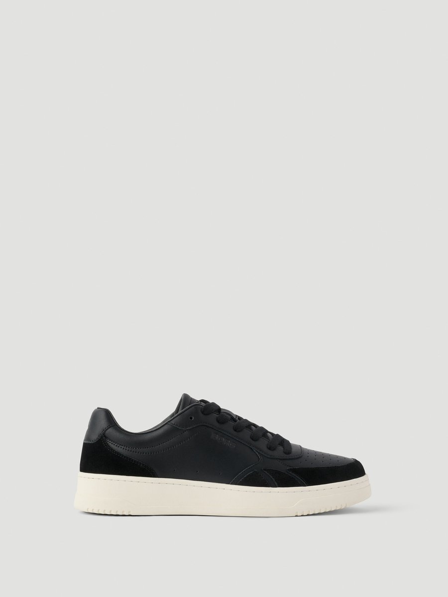 Björn Borg Victory Leren Sneaker Heren Lage Schoen Mannen - Zwart - Maat 42