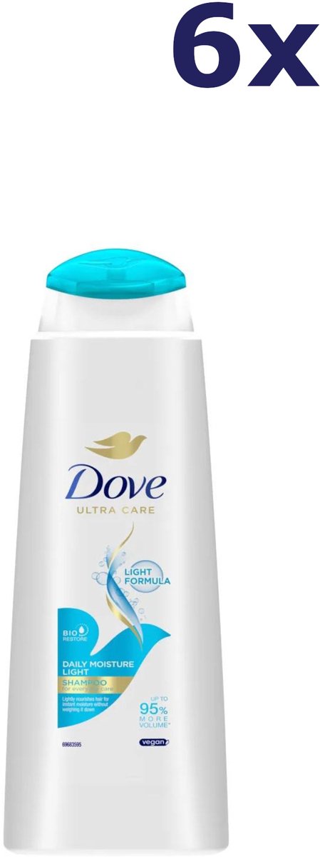 6x Dove Shampoo - Daily Moisture Light 400 ml