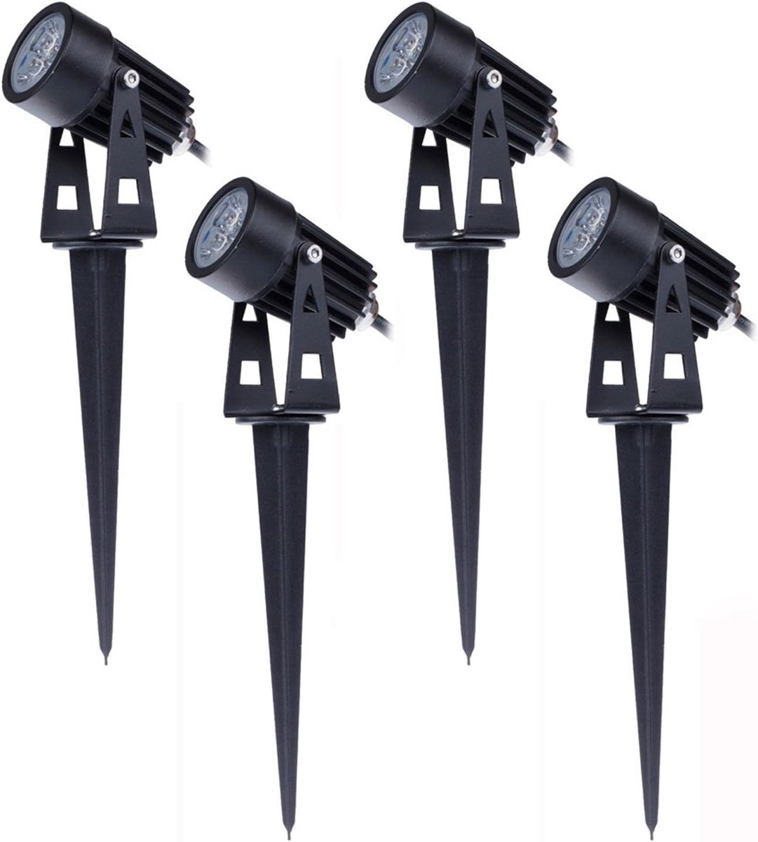 Set of 4 Spotlight LED Garden Lights 3W 220V IP65 Waterproof Outdoor Lights with Ground Pin for Patio, Garden, Path - ShopVlot