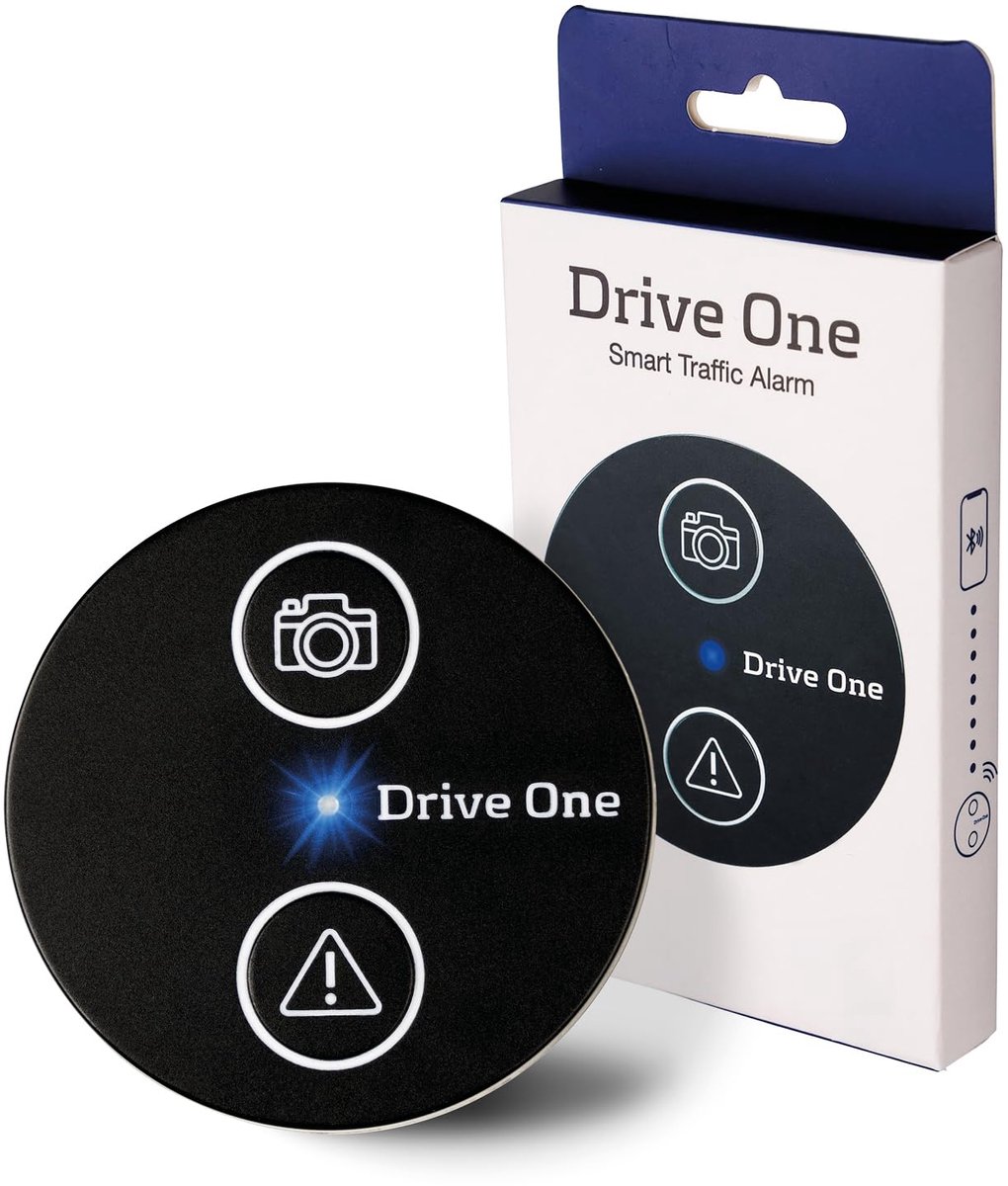Drive One snelheidsalarm - Waarschuwt in realtime voor flitspalen en weggevaren, automatisch actief na verbinding met - ShopVlot