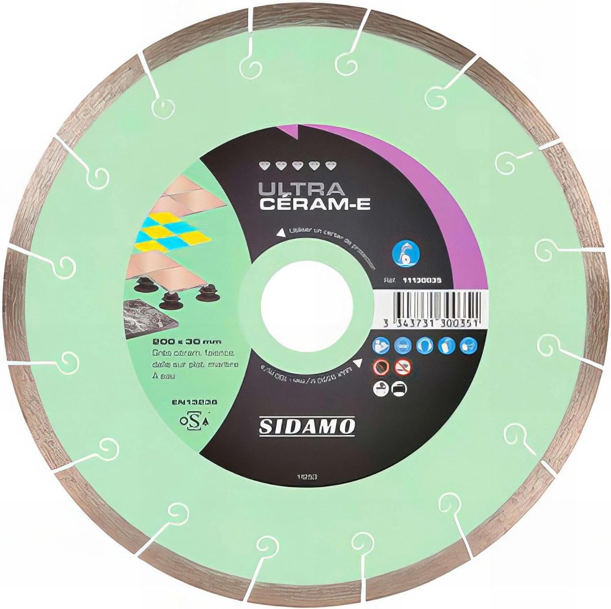 Sidamo - Diamantschijf Ultra Ceramim-E D 200 x 30 x H 8,5 mm porselein steengoed / aardewerk – 11130035 – Sidamo - ShopVlot