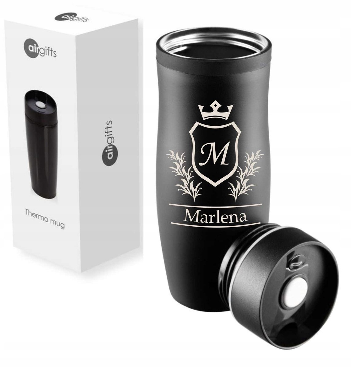 Merkloze Thermosbeker met Lasergegraveerd Ontwerp - 350ml