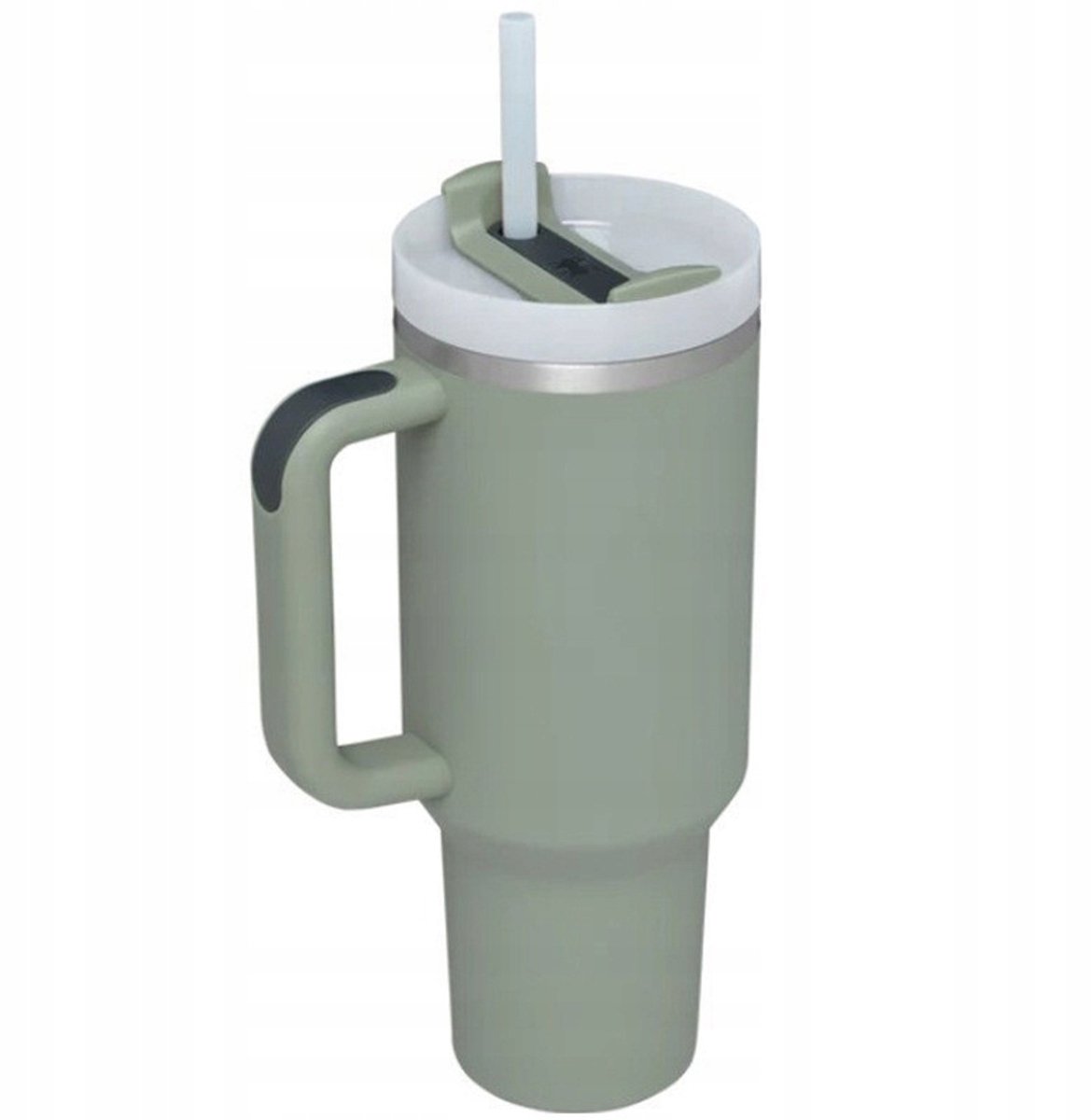 Groene Thermosbeker Auto 1200ml met Hendel en Rietje