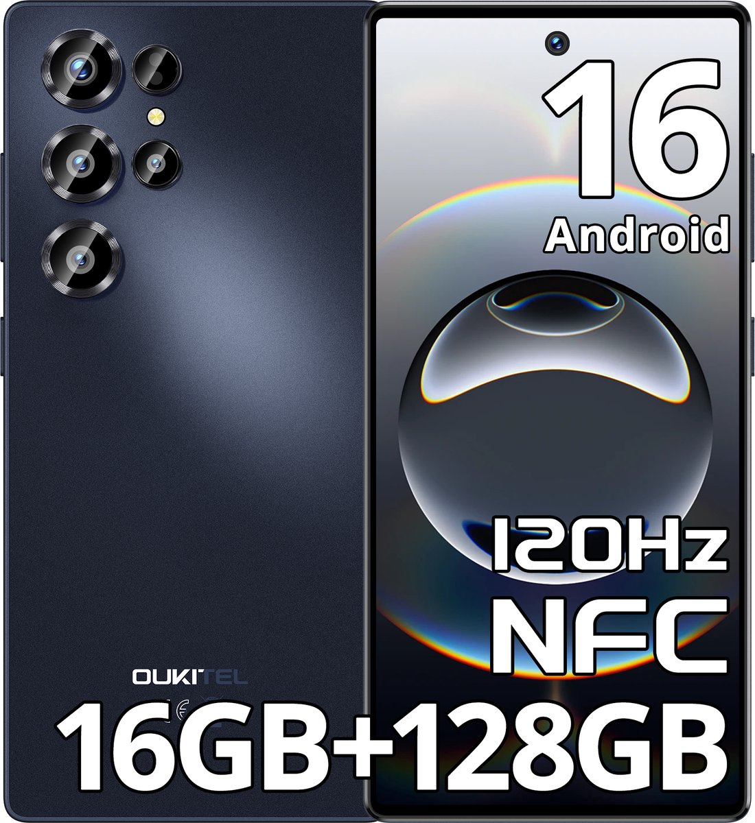 OUKITEL C66 Smartphone 4G-16 RAM-128ROM-6.73 inch HD 120HZ-5000 mAh-64MP camera-Android16