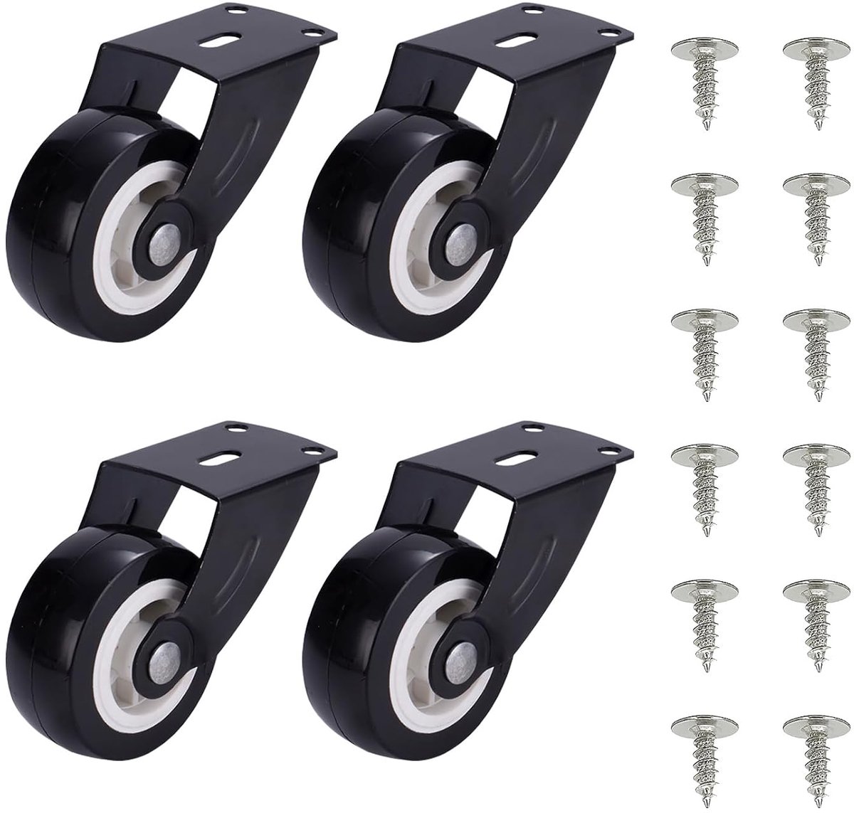 Furniture Casters Thick 4 Pcs Heavy Duty Gate Wheels with Screws, Anti Sling Support Wheel, Furniture Torrol Side - ShopVlot