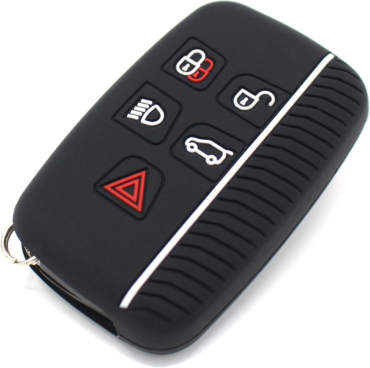 Key Case LA for 5 Keys Car Key Silicone Cover Fine Folia (.Black White) - ShopVlot