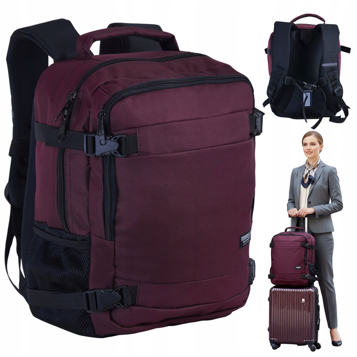 Merkloos Vliegtuig Handbagage Rugzak 40x30x20cm - Ideaal voor Ryanair