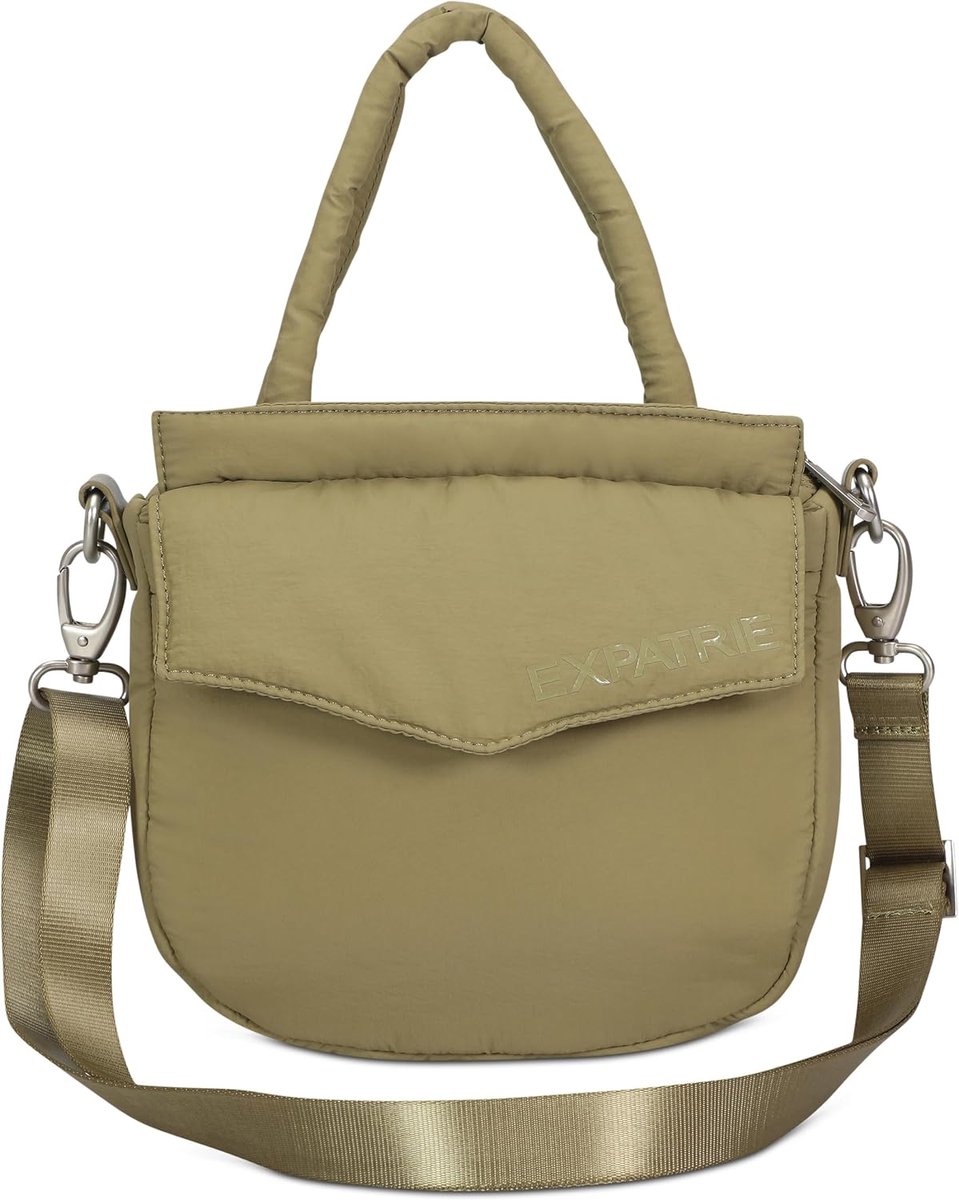 Expatrié Women's Small Shoulder Bag, Poppy Small, Nylon Shoulder Bag, Lightweight Zip Bag, Crossbody Buffer Bag - ShopVlot