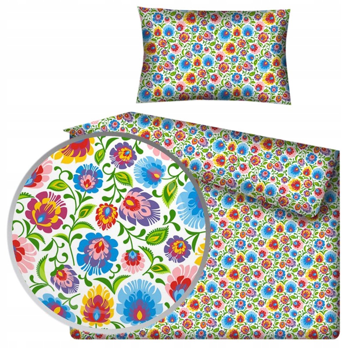 Kinderbedlinnen 100x135 cm - Folkloristisch Bloemenpatroon