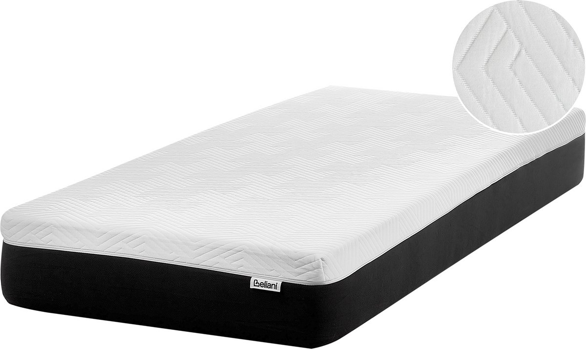 Beliani TREASURE - Schuimmatras stevig - Zwart/Wit - 90 x 200 cm - Latex