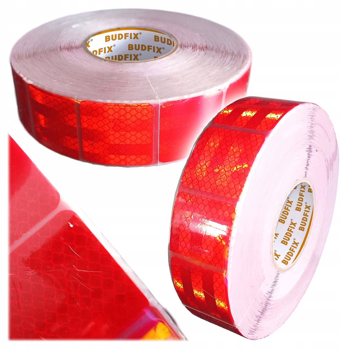 Reflecterende Tape Rood 50x50mm Zelfklevend - 100 Stuks