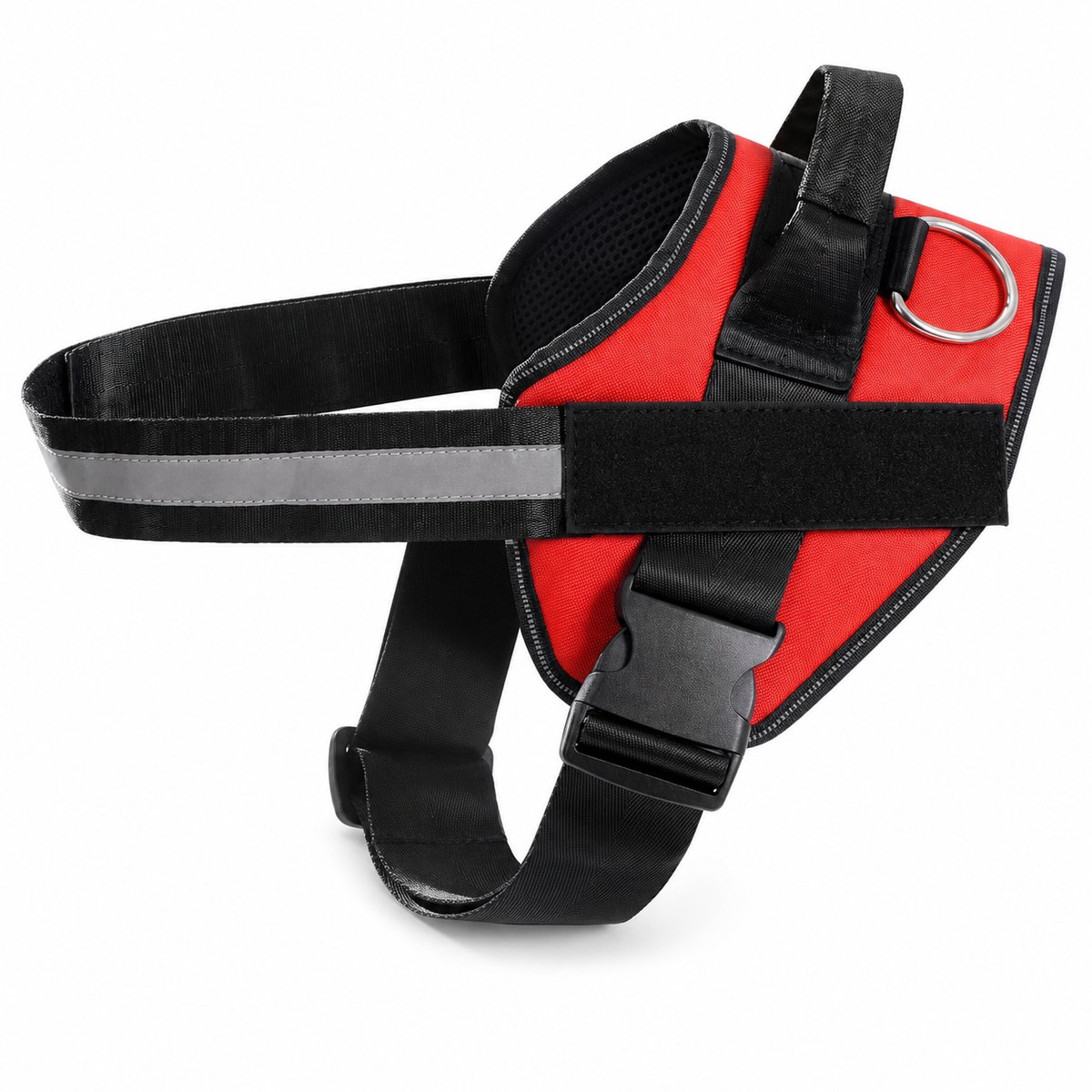 Tolvia Hondentuigje Hondenharnas - Anti trek tuig - Reflecterend Honden Tuigje - Maat L - Rood