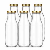 Sapfles / Sausfles / Smoothie Fles - Glas - 250ml - 6 stuks