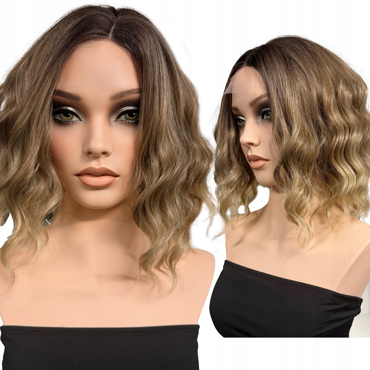 Synthetische Blond Gelaagde Pruik met Pony - Natuurlijke Look