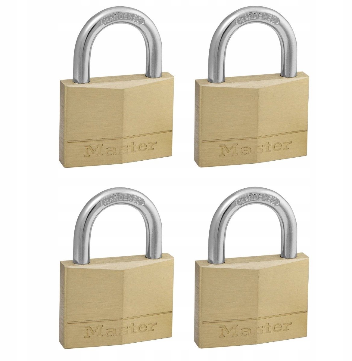 Masterlock 150EURQNOP Set: 4 Klinknagels met 25mm Beugel, Één Sleutel