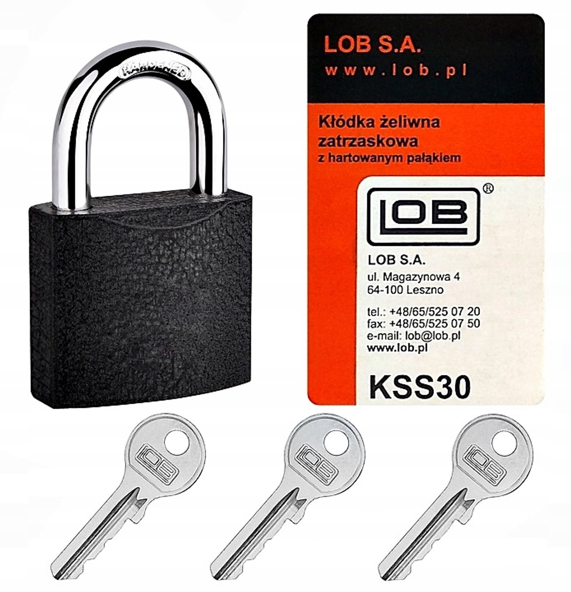 LOB KSS30 Gelamineerde Sluiting 30mm met Gehard Beugel