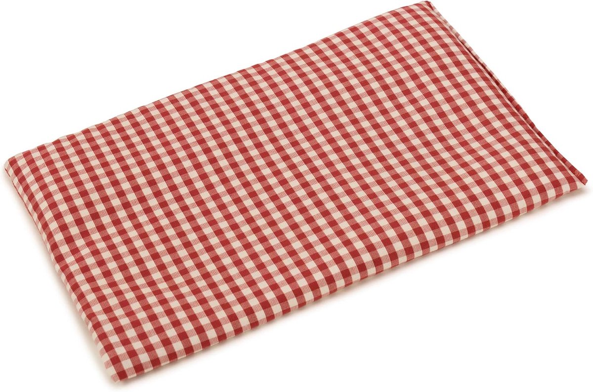 Johannispitkussen 30 x 20 cm, biologische stof, rood-wit, als warmtekussen en koelkussen, korrelkussen voor magnetron - ShopVlot