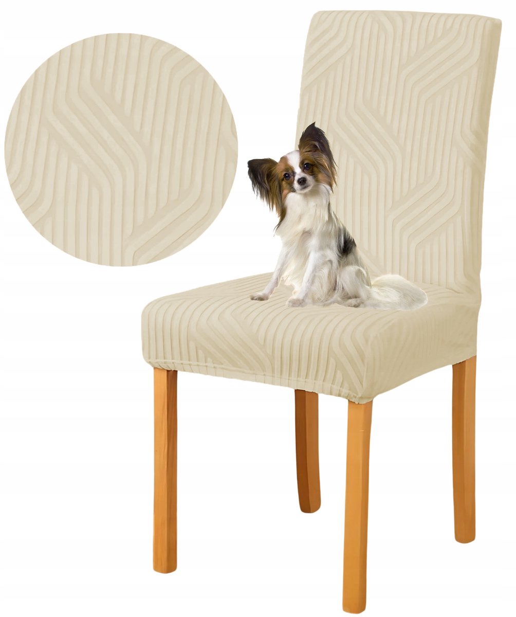 Universele Stoelhoes - Elastisch Jacquard - Kasjmier Beige
