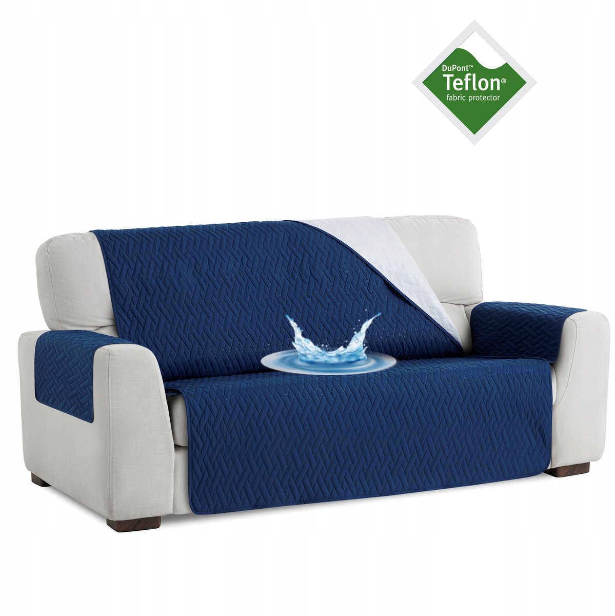 Waterdichte bankhoes met Teflon bescherming, 180cm, marineblauw