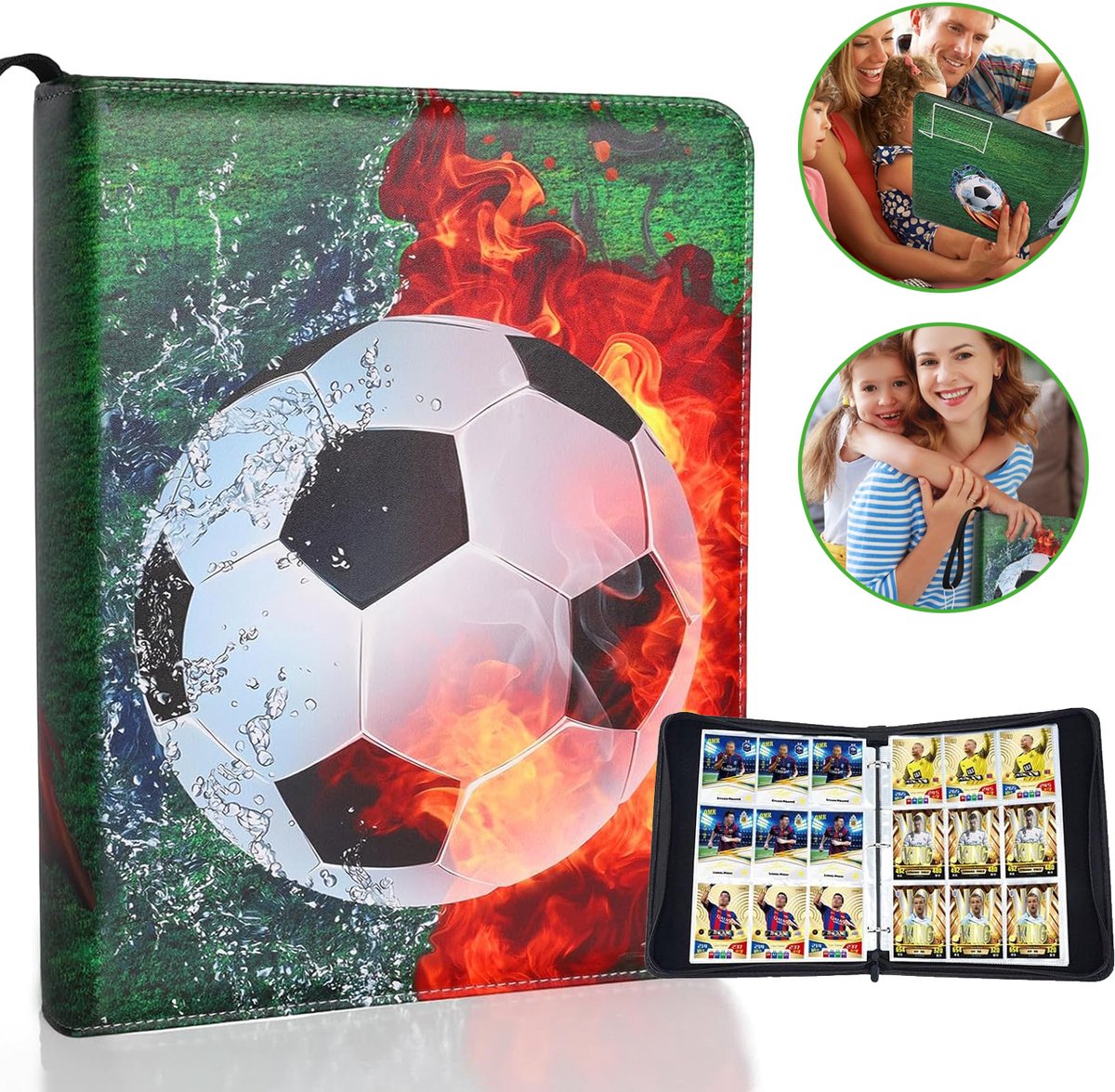 Voetbalkaartenboek - Voetbalkaartmap Met Mouwen - 900 Vakjes Voetbalkaarthouder - Verzamelalbum - Draagbaar Waterdicht