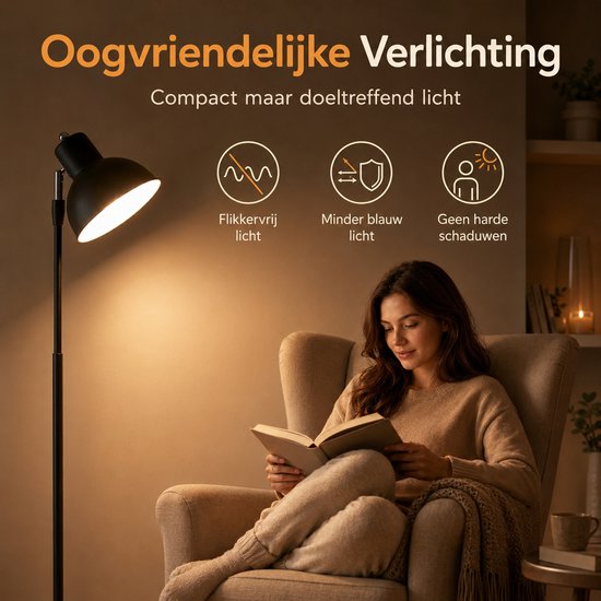 Rosnek 2-in-1 Tafellamp en Vloerlamp - Dimbaar - Staande Leeslamp - Dimbare Bureaulamp en Sfeerlamp - In Hoogte Verstelbaar - Woonkamer, Slaapkamer & Kantoor van Rosnek — afbeelding 5