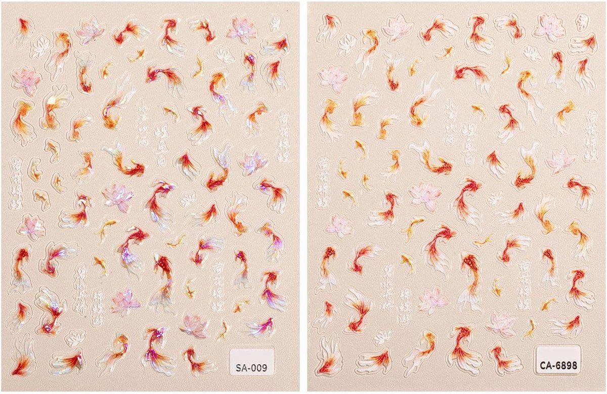 Nail Stickers Koi Fish - 3D Geëmbosseerd - Zelfklevend - Perfect voor Nail Art - ShopVlot
