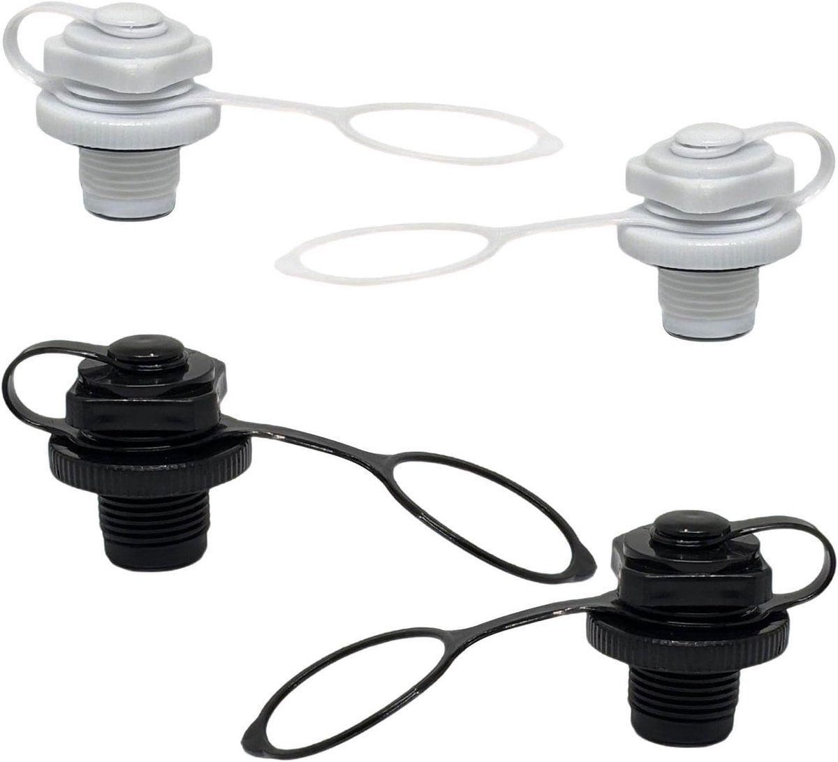 Opblaasbare Kleppen Set - 22Mm Wit & Zwart - Anti-Lekkage Vervangingsdelen - Geschikt Voor Boten En Kajaks - ShopVlot