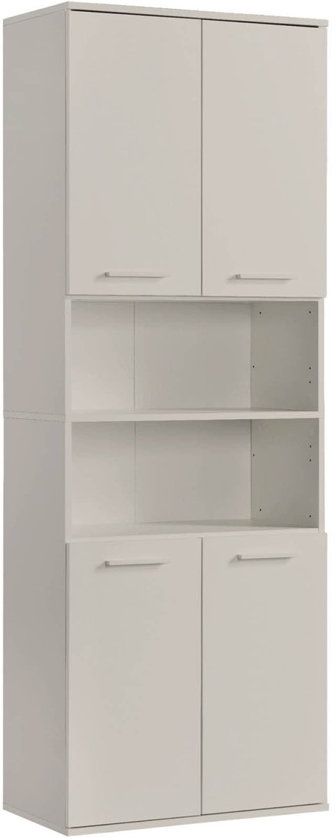 mokebo Badkamer kolomkast 'Der Matrose' (180x65x34 cm) Smalle badkamer zijkast of houten badkamerkast in grijs beige hout