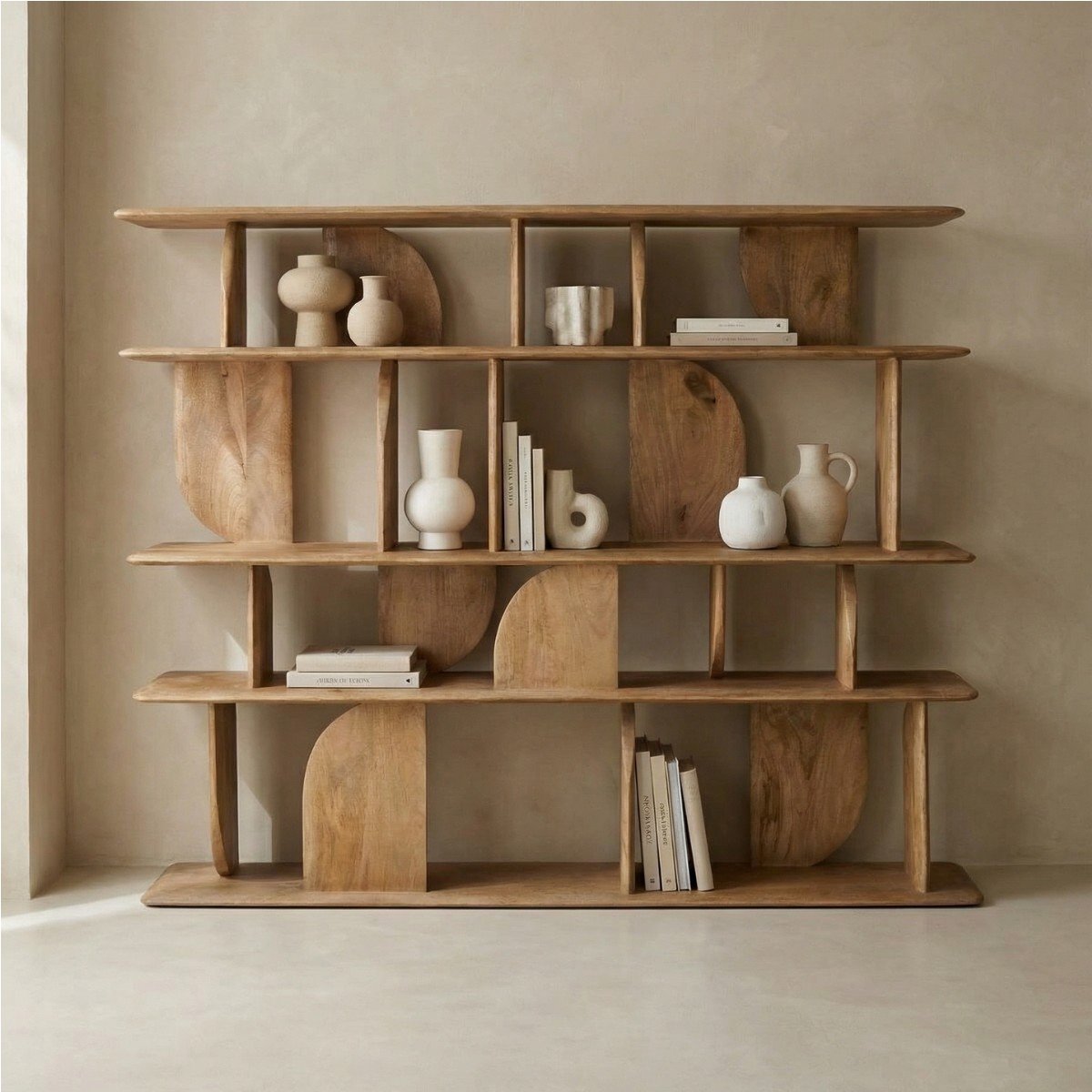 Giga Meubel Wandkast Solis - Mangohout - Naturel - 170x35x140cm